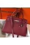 Hermes Kelly 32cm Bag In Bordeaux Clemence Leather PHW