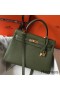 Hermes Kelly 32cm Bag In Canopee Clemence Leather GHW