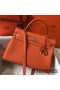 Hermes Kelly 32cm Bag In Orange Clemence Leather GHW