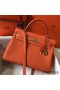 Hermes Kelly 32cm Bag In Orange Clemence Leather GHW