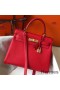 Hermes Kelly 32cm Bag In Red Clemence Leather GHW