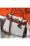 Hermes Kelly 32cm Bag In Toile Canvas With Barenia Leather