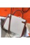 Hermes Kelly 32cm Bag In Toile Canvas With Barenia Leather
