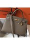 Hermes Kelly 32cm Bag In Tuape Grey Epsom Leather GHW