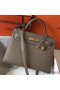 Hermes Kelly 32cm Bag In Tuape Grey Epsom Leather GHW