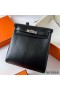 Hermes Kelly Ado Backpack in Black Box Calf Leather