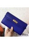 Hermes Kelly Classic Long Wallet In Blue Electric Epsom Leather