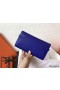 Hermes Kelly Classic Long Wallet In Blue Electric Epsom Leather