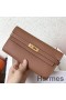 Hermes Kelly Classic Long Wallet In Brown Epsom Leather