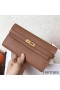 Hermes Kelly Classic Long Wallet In Brown Epsom Leather
