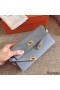 Hermes Kelly Classic Long Wallet In Ciel Epsom Leather