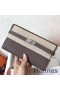 Hermes Kelly Classic Long Wallet In Etoupe Clemence Leather