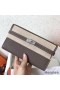 Hermes Kelly Classic Long Wallet In Etoupe Clemence Leather