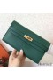 Hermes Kelly Classic Long Wallet In Malachite Epsom Leather