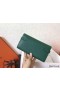 Hermes Kelly Classic Long Wallet In Malachite Epsom Leather