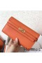 Hermes Kelly Classic Long Wallet In Orange Epsom Leather