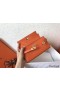 Hermes Kelly Classic Long Wallet In Orange Epsom Leather
