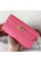 Hermes Kelly Classic Long Wallet In Pink Epsom Leather