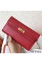 Hermes Kelly Classic Long Wallet In Red Epsom Leather