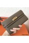 Hermes Kelly Classic Long Wallet In Taupe Epsom Leather