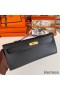 Hermes Kelly Cut Handmade Bag in Black Epsom Calfskin