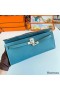 Hermes Kelly Cut Handmade Bag in Blue Jean Epsom Calfskin
