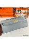 Hermes Kelly Cut Handmade Bag in Blue Lin Epsom Calfskin