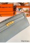 Hermes Kelly Cut Handmade Bag in Blue Lin Epsom Calfskin