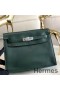Hermes Kelly Danse Handmade Bag In Dark Green Swift Leather