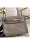 Hermes Kelly Danse Handmade Bag In Grey Swift Leather