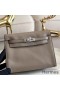 Hermes Kelly Danse Handmade Bag In Grey Swift Leather
