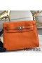 Hermes Kelly Danse Handmade Bag In Orange Swift Leather