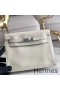 Hermes Kelly Danse Handmade Bag In White Swift Leather