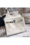 Hermes Kelly Danse Handmade Bag In White Swift Leather