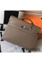 Hermes Kelly Depeche 38 Briefcase In Taupe Calfskin
