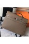 Hermes Kelly Depeche 38 Briefcase In Taupe Calfskin