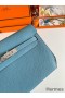 Hermes Kelly Depeches 25 Pouch in Blue Jean Epsom Calfskin