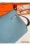 Hermes Kelly Depeches 25 Pouch in Blue Jean Epsom Calfskin