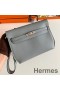 Hermes Kelly Depeches 25 Pouch in Blue Lin Epsom Calfskin