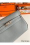 Hermes Kelly Depeches 25 Pouch in Blue Lin Epsom Calfskin