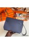 Hermes Kelly Depeches 25 Pouch in Blue Saphir Epsom Calfskin