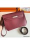 Hermes Kelly Depeches 25 Pouch in Bordeaux Epsom Calfskin