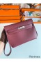 Hermes Kelly Depeches 25 Pouch in Bordeaux Epsom Calfskin