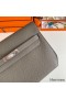 Hermes Kelly Depeches 25 Pouch in Etain Epsom Calfskin