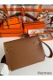 Hermes Kelly Depeches 25 Pouch in Gold Epsom Calfskin