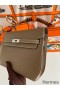 Hermes Kelly Depeches 25 Pouch in Taupe Epsom Calfskin