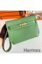 Hermes Kelly Depeches 25 Pouch in Vert Criquet Epsom Calfskin