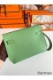 Hermes Kelly Depeches 25 Pouch in Vert Criquet Epsom Calfskin