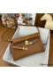 Hermes Kelly Elan Handmade Bag In Gold Chevre Mysore Leather