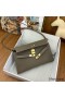 Hermes Kelly Elan Handmade Bag In Taupe Chevre Mysore Leather